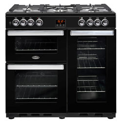 Belling Cookcentre 90DFT Dual Fuel Range Cooker Black